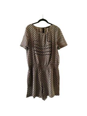 Madewell Short-Sleeve Romper Back Zipper Closure Elastic Waist L